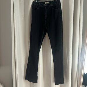 Abercombie & Fitch. Black jeans. Split hem at ankle.